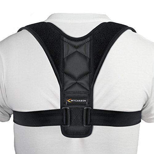 MYCARBON Corrector de Postura de Mujeres Hombres Brace Ajustable Hombro Enderezar la Espalda Cómodo Respirable Respaldo Anchura Hombro Clavícula Apoyo Espalda Cuello Dolor de Hombro Alivio