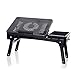 Produktbild Laptoptisch Verstellbarer Laptop-Stand-Bett-Tabelle, Faltbares Sofa-Frühstücks-Behälter, Qualitätsnotizbuch-Stand, Beweglicher Stehtisch, Buch-Lesehalter Für Couch-Boden, Studien-Schreibtisch, Mehrzweck Im Schlafsaal, Haus, Büro, Park, Garten, (faltbar, Ventilator, USB-Schnittstelle ) ( Farbe : B-1 fan )