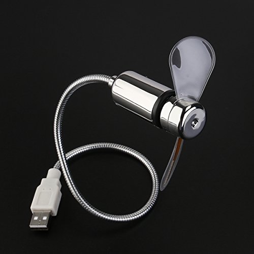 PIXNOR LED USB-Ventilator Flexible Lüfter mit 64 Bunten LED für PC-Laptop Notebook (Silber) - 7
