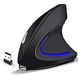 ergonomische maus testsieger 2018 Wireless 2.4Ghz USB Nano Empfänger dabei, Reichweite: 10m. Built-in 400mAh wiederuafladebarer Lithium-ionen Akuu, einfach durch das mitgeliefert Micro USB Ladekabel aufzuladen.