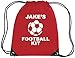 Produktbild Rot Boy's Fußball, personalisierbar mit NAME, Boy', 100% Baumwolle, aus PE/Drawsting, Rot (Bitte gehen Sie Geschenk OPTIONS.....ENTER NAME IN der Geschenk-MESSAGE SECTION...AND Speichern)