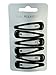 Set of 6 Black Enamelled Metal Hair Clips Snap Bendies Sleepies 5cm (2") by Pritties Accessories
