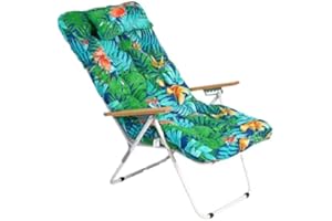 Cisne 2013, S.L. 1 COJIN Tumbona Acolchada. COJIN Silla de Playa con Respaldo y Almohada. Cojín Mecedora. Varios tamaños y Colores. (Flores y Ramas, 150 x 55 cm)