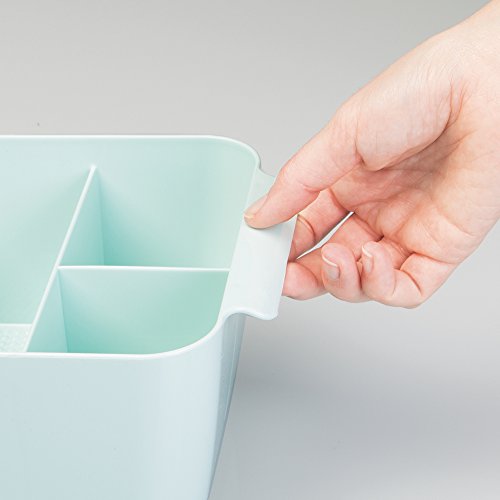 mDesign Kosmetik-/Makeup-Caddy zum Aufbewahren von Heilmitteln, Kosmetika wie Lippenstift, Nagellack, Haarclips, Schmuck – Minzgrün - 4