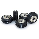 peso neto: 14g / pcs Rueda con rodamientos para impresora 3D, con pequeña polea de plástico, pack de 5 unidades, de Biqu, Plastic V Wheel, 5