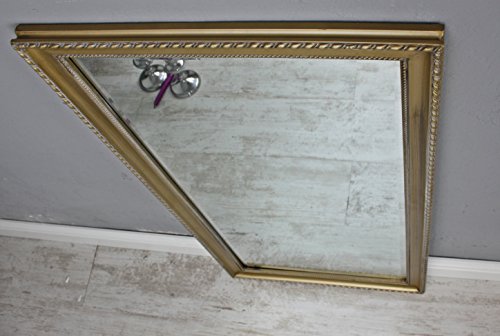 elbmöbel 100x50cm Spiegel gold Landhaus Holz Wandspiegel barock Badspiegel Standspiegel - 8