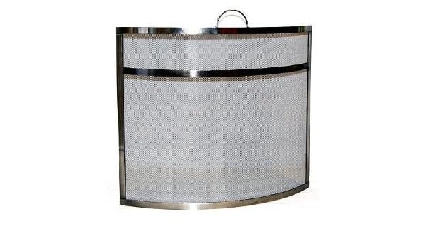Inglenook Silver Pewter Curved Fireguard With Spark Mesh Amazon