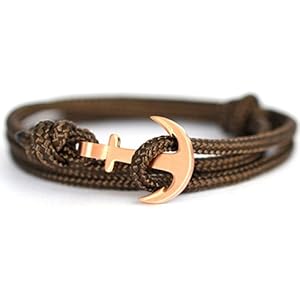 KOMIMAR Anker Armband Herbst braun / rosé - Bracelet - Bangle - Surferarmband - Wickelarmband - Geschenkidee - Armreif - Maritim - Strandschmuck - Anchor bracelet