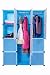 12 Doors Portable Clothes Closet - Toys Wardrobe or Shoe Rack - Freestanding Storage Organizer with doors, large space and sturdy construction Interlocking Storage Shelves Kids Cabinet Bins - By Kurtzy (BLUE) RS.2999.00