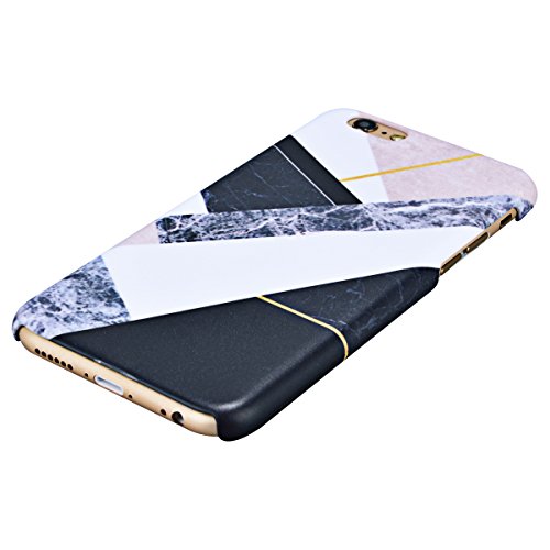 iPhone 6S Case, iPhone 6 Case, GrandEver Hard PC Marble Case for Apple iPhone 6S 6 High Quality Plastic Back Cover Stitching Color Pattern Design Flexible Nice Back Case Rigid Protective Shell for Apple iPhone 6S/iPhone 6 (4.7