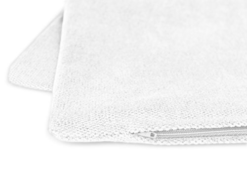 samtig-weiche Kissenhüllen aus Chenille in dezentem Design – erhältlich in 14 modernen Farben und 3 verschiedenen Größen, Doppelpack Kissenhüllen 40 x 40 cm, weiß - 5