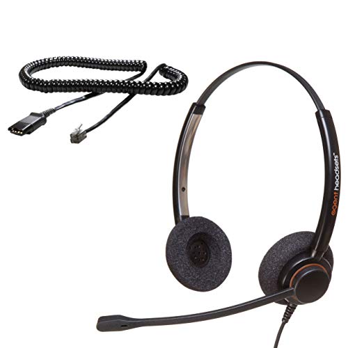 Preisvergleich Produktbild Agent AP-2 Professionelles Doppelohr-Rauschunterdrückungsbüro / Call Center-Headset (U10P-Kabel im Lieferumfang enthalten) Funktioniert mit Polycom VVX-, IP- und CX-Telefonen, Gigaset, Alcatel + mehr