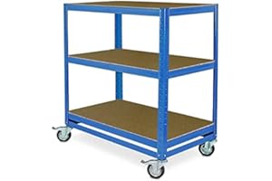 ‎BRB BRB Kommissionierwagen/Etagenwagen mit 3 Ebenen, BxTxH 900x500x1030 mm, Tragkraft 200 kg (blau)