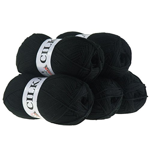 Strickgarn / Strickwolle CILKA by VLNIKA 100g #03 schwarz - 2