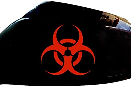 Biohazard Car Stickers Wing Mirror Styling Decals (Set of 2), Red