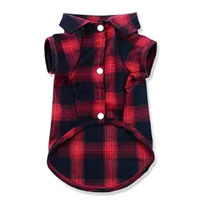 Dog Shirt,Koneseve Pet Plaid Polo Clothes Shirt T-Shirt, Sweater Bottoming Shirt,Cat Puppy Grid Adorable Wearing Cozy Halloween,Christmas Costumes {Red;XS/Extra Small}
