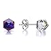 Produktbild J. Fée Hypoallergene Ohrstecker, quadratisch, Farbwechsel-Ohrringe, Würfelförmig, mit Swarovski-Kristallen, für Damen, Modische Kristall-Ohrringe, kubisch, Ohrring für Frauen, Geburtstags-Geschenkidee