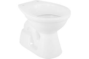 'aquaSu® Basic Stand WC, Bodenstehende Toilette, Standard-Form, Mit gängigen WC-Sitzen kompatibel, Geruchsarmer Tiefspüler, Abgang innen senkrecht, Sanitärkeramik weiß, Klo, 55071 0