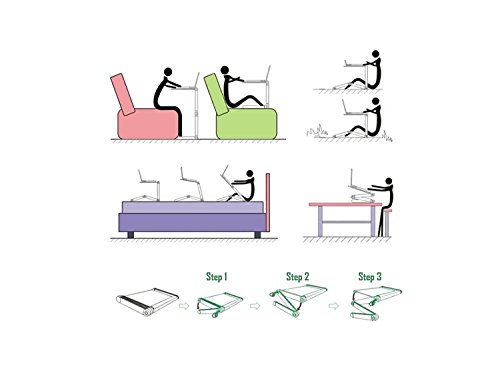 MinYuocom Tragbare 360°Verstellbarer Laptop Notebook Tisch Ständer Ergonomischer mit Lüfter Mausablage(Schwarz) - 6