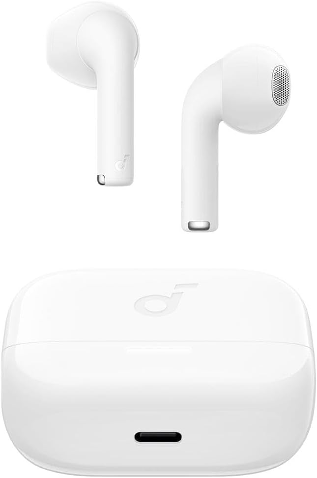 Soundcore by Anker K20i Kulak İçi Bluetooth Kulaklık, 36 Saat Çalma Süresi, Hızlı Şarj, Net Ses, Konforlu Uyum, ENC 2-Mikrofon ile Net Çağrılar, Özelleştirilebilir EQ, IPX5, Bluetooth 5.3, Beyaz