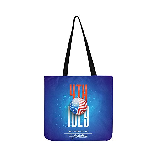 July Th Independence Day American Flag Red White Canvas Tote Handbag Shoulder Bag Crossbody Bags Purses for Men and Women Shopping Tote