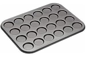 MASTER CLASS MasterClass Plaque à macaron / moule à tarte Whoopie avec PTFE, PFOA et antiadhésif BPA, 24 trous, acier au carbone robuste de 1 mm, 35 x 27 cm