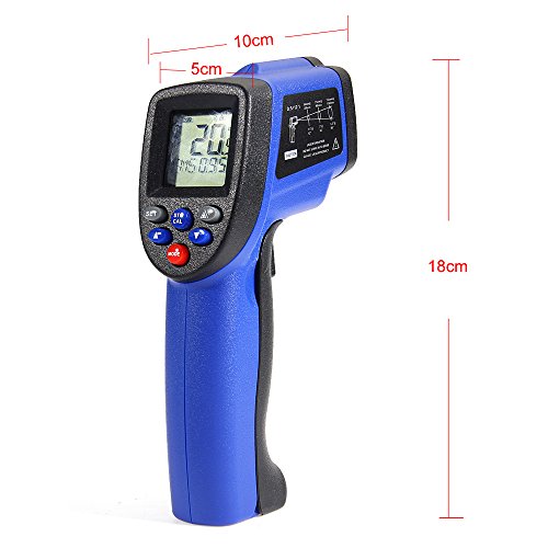 COLEMETER Laser Infrarot Thermometer, Pyrometer – 50 bis + 900 °C mit EMS Technik Temperaturmessgerät Infrarot-Messung Temperaturmesser Temperatur Messgerät Laserpointer - 3