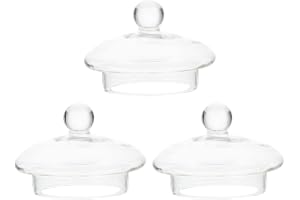 OPERITACX Lot de 3 couvercles en verre de 7,5 cm, étanches à l'air, couvercles en verre de rechange pour théière en, de filtre à thé en, de bouilloire pour théière en