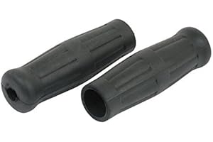 MOTORCYCLE STOREHOUSE Vintage Coke Bottle Style Soft Rubber 1" Handlebar Grips - Black