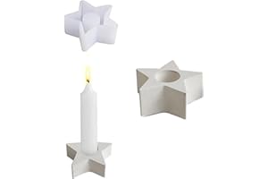 ‎YERIA Yeria Silikonform Weihnachten, silikonformen gießformen, DIY Silikon Kerzenformen SterneRund etc, 3D Handgemachte Kerzenhalter Formen, Harz Epoxid Stabkerzenhalter für Kunst Wohndekoration