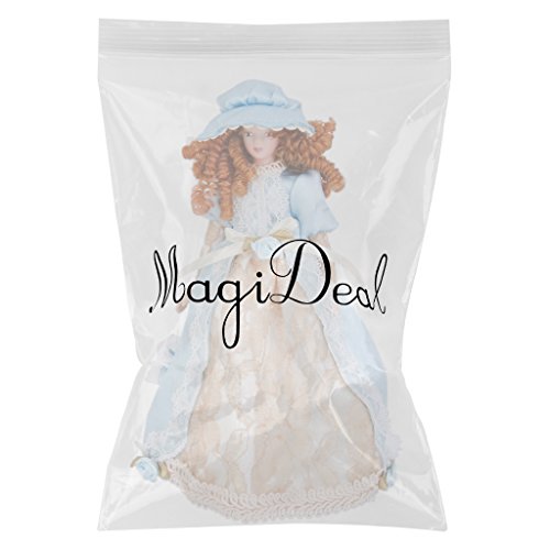 1:12 Puppenhaus Miniatur Victorian Dame Puppen Blau Kleid mit Hut - 2