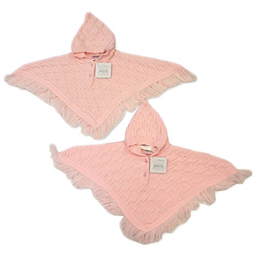 NURSERY TIME BABY HOODED PONCHO (18-23 MONTHS, PINK)
