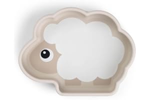 Done by Deer Cuenco de silicona Stick&Stay Sheepy Beige – Cuenco infantil con ventosa, 100% silicona de calidad alimentaria