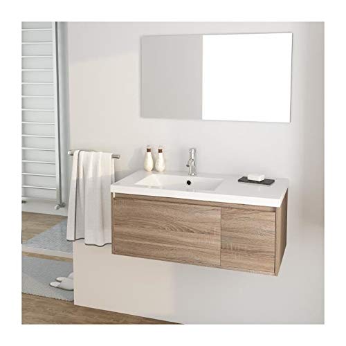 Gnrique-Girona-Ensemble-Meubles-de-Salle-de-Bain-Simple-Vasque-Miroir-l-90-cm-dcor-Sonoma