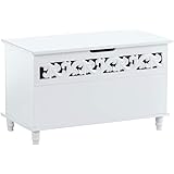 Deuba Baúl de Almacenamiento de Madera Jersey Blanco ...