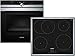 Produktbild Siemens EQ2Z114 Set Backofen HB633GBS1 Edelstahl + Induktionskochfeld EH645BFB1 10 Backofenfunktionen 60 cm Induktions-Kochstelle A+ 71 Liter