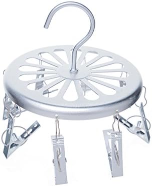 Household Aluminium Drying Rack Clip Hanging Socks Towel Rack Multifunctional Folding Clothes Rack-B