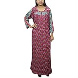 Indiatrendzs Women Stylish Maxi Gown Woolen Printed Purple Long Nighty XXL