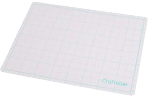 Craftelier - Easy Adhesive, Transparent Multifunctional Mat with Alignment Grid, Not Suitable as a Cutting Mat, Total Size Approx. 21.59 x 16.51 cm (6.5 x 8.5 Inches) - Transparent Colour
