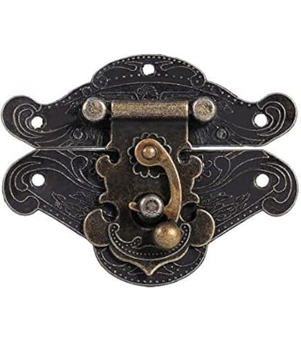 10pcs Antique Bronze Hasp Clasp Latch Lock – 21x20mm For Jewelry Box, Trinket Chest & Decoration