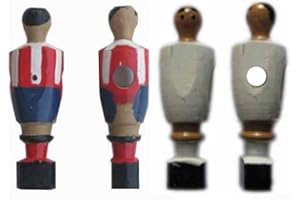 Arcam Pack Jugadores futbolin Madera Barra 14mm, 11 Madrid, 11 Barcelona + 2 porteros Total 22 Jugadores