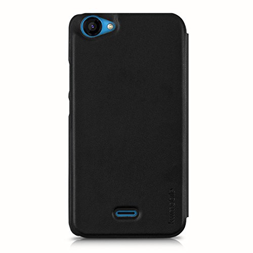 kwmobile Cover per Wiko Rainbow Jam - Custodia protettiva apribile a libro Case stile flip in nero