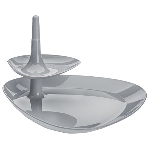 koziol Snacktablett Betty Tray, Kunststoff, solid cool grey, 35,1 x 35,4 x 19,4 cm