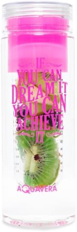 Aquavera Tritan Bottle - 800 ml Motivational Bottle - Whit Infuser Bpa-Free pink