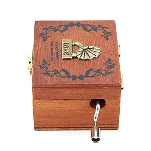 Musical Box, Christmas Music Box Hand Crank Music Box Mini Music Box Kit Music Box, Vintage Music Box for Birthday Christmas Gift Valentine's Day
