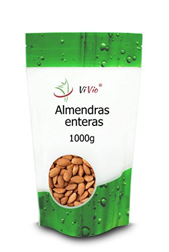 Almendras con Piel Vivio. Fruto Seco Saludable 100% Natural. Energéticas y Llenas de Fibra. Pack Ahorro de 1 kg.