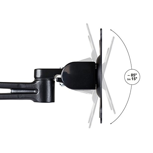 eSmart Germany Doppelarm-TV-/Monitor-Tischständer 25 – 76 cm (10 – 30 Zoll) neigbar VESA 75 x 75 bis 100 x 100 neigbar + schwenkbar + drehbar + Pivot-Funktion Schwarz Montagelöcher am TV max. 100 x 100 mm (Breite x Höhe) - 4