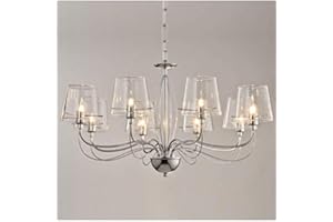 KOSILUM.COM LUMINAIRES CHICS ET DESIGN KOSILUM - Lustre baroque design 8 bras verre transparent - Matane - Lumière Blanc Chaud Eclairage Salon Chambre Cuisine Couloir - 8 x max 25W - - G9 - IP20