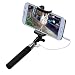 Produktbild Prevently Selfie Stick Stativ Selfiestick Halter mit Fernbedienung Palm Mini Selfiestick Handheld erweiterbar selbst Pole Stativ Monopod Stick für Smartphone Für iPhone 4 4S 5S 5 6 6 Plus (Schwarz)