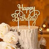 Cake-Masters Cake Topper Happy Birthday Gold 3D koop je bij Happy Baking